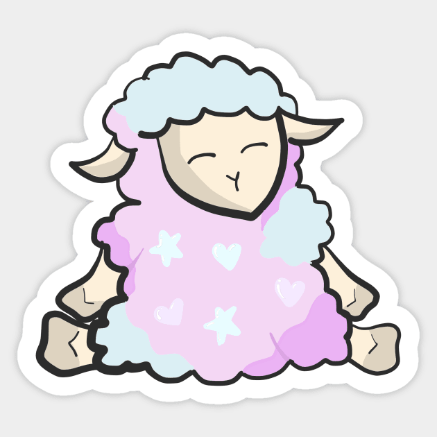 Cotton Candy Sheep Sticker by jenartfart